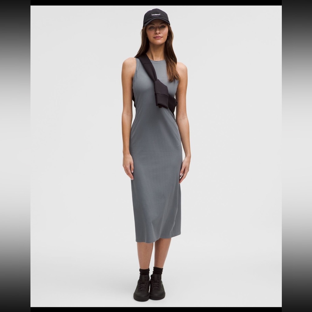 NWT Lululemon All Aligned Ribbed Midi Dress / Solar Grey